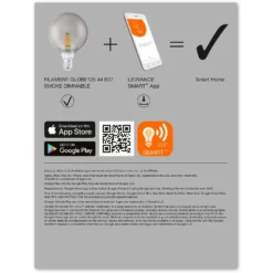 Ledvance Smart+ Leuchtmittel Filament Globe Hellgrau 6 W / 540 Lm 8 Ledvance Smart+ Leuchtmittel Filament Globe Hellgrau 6 W / 540 Lm -Lampen & Leuchten affär 588174 5