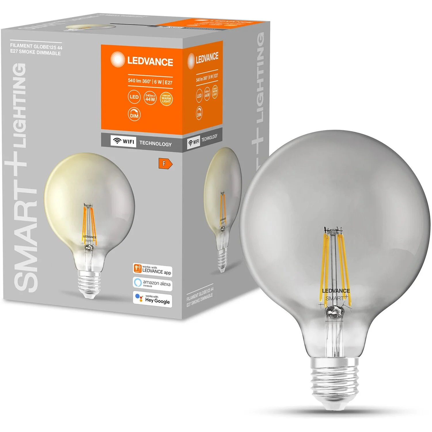 Ledvance Smart+ Leuchtmittel Filament Globe Hellgrau 6 W / 540 Lm 5 Ledvance Smart+ Leuchtmittel Filament Globe Hellgrau 6 W / 540 Lm – Bild 5