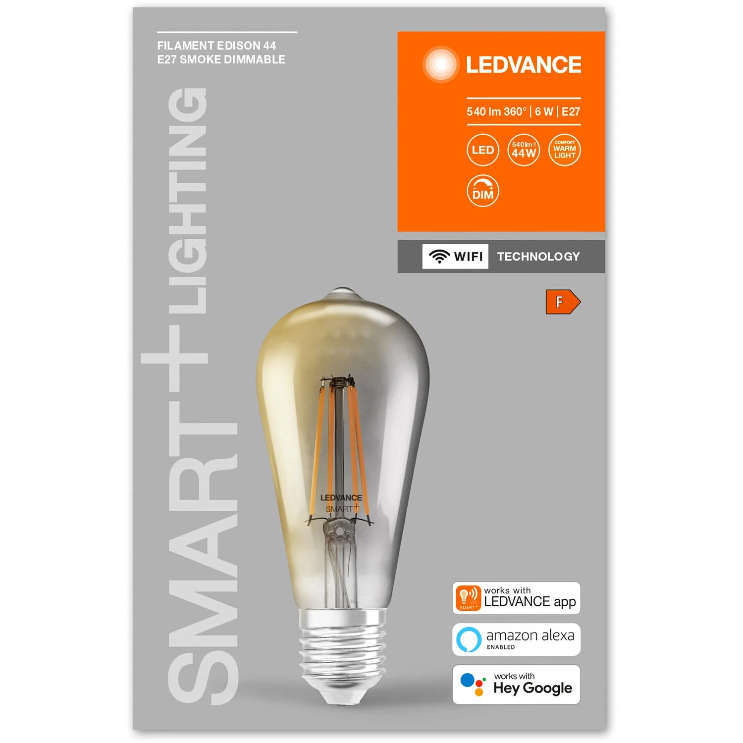 Ledvance Smart+ Leuchtmittel Filament Edison Hellgrau 6 W / 540 Lm 2 Ledvance Smart+ Leuchtmittel Filament Edison Hellgrau 6 W / 540 Lm – Bild 2