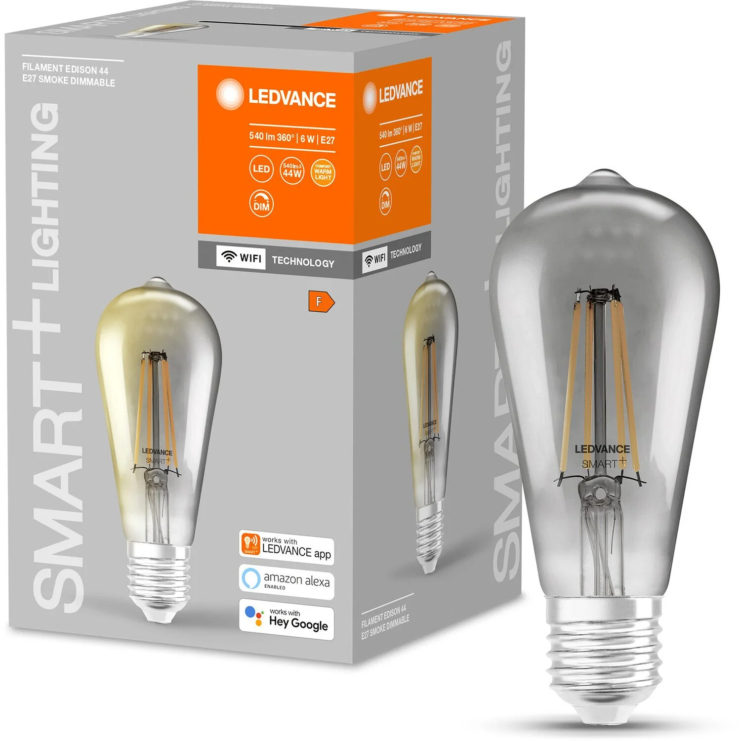 Ledvance Smart+ Leuchtmittel Filament Edison Hellgrau 6 W / 540 Lm 4 Ledvance Smart+ Leuchtmittel Filament Edison Hellgrau 6 W / 540 Lm – Bild 4