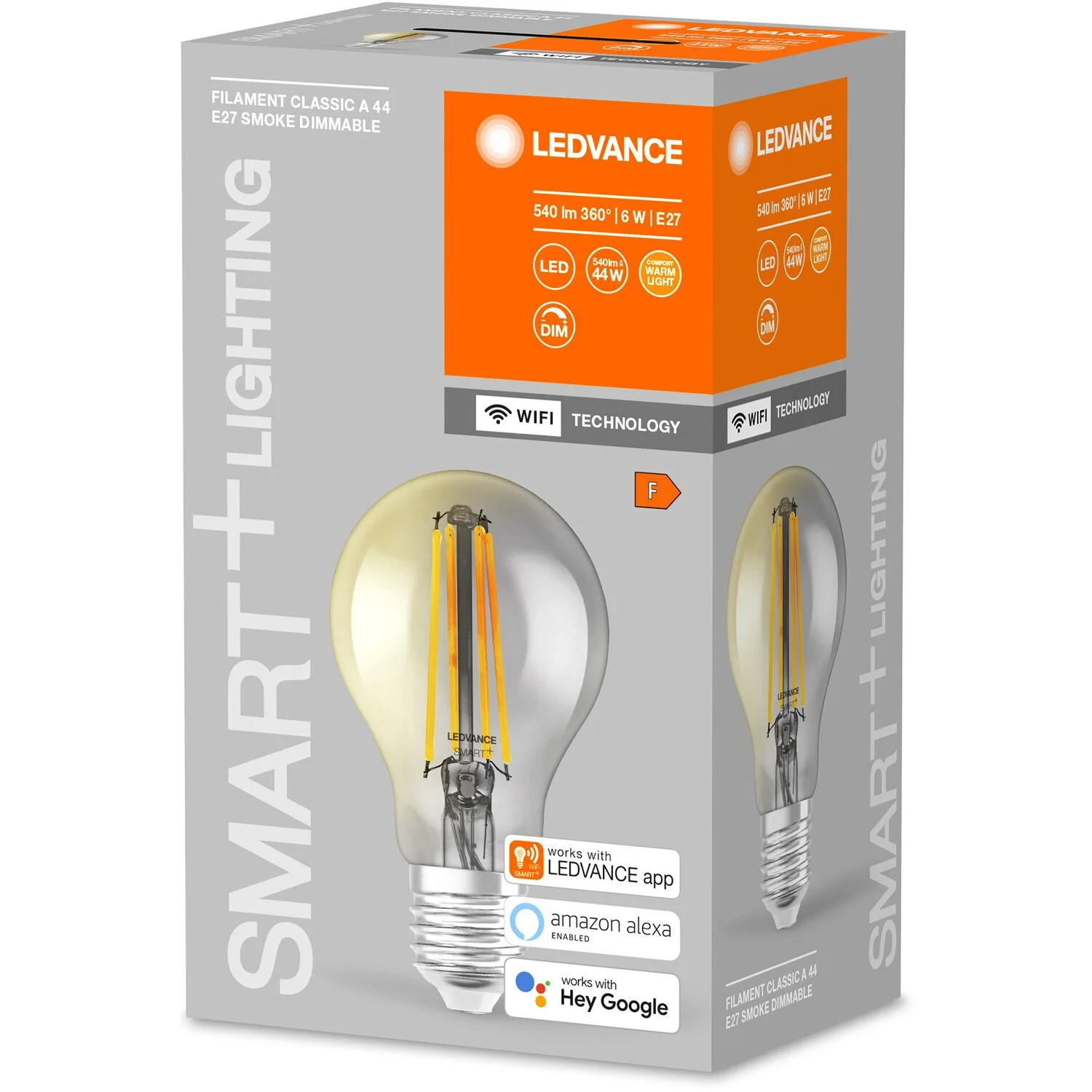 Ledvance Smart+ Leuchtmittel Wifi Filament Classic Grau E27 / 6 W 2 Ledvance Smart+ Leuchtmittel Wifi Filament Classic Grau E27 / 6 W – Bild 2