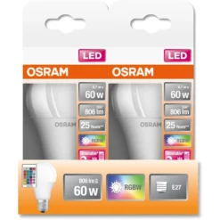 Osram LED-Leuchtmittel Glühlampenform Remote E27 RGBW 60W 806lm Fernbedienung -Lampen & Leuchten affär 588328 9