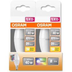Osram LED-Leuchtmittel Kerzenform Remote E14 RGBW 40W 470lm Fernbedienung -Lampen & Leuchten affär 588329 7