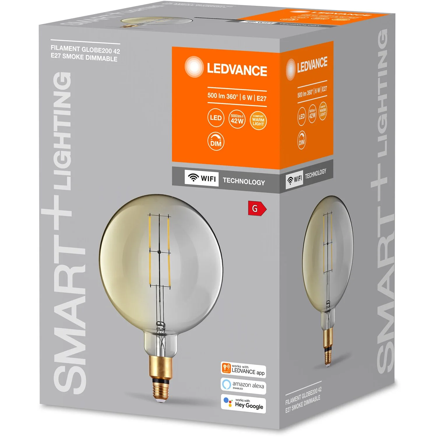 Ledvance Smart+ Leuchtmittel Filament Globe Grau 6 W / 500 Lm 4 Ledvance Smart+ Leuchtmittel Filament Globe Grau 6 W / 500 Lm – Bild 4