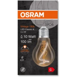 Osram LED-Leuchtmittel E27 Glühlampenform 3,4 W / Höhe 10,5 Cm / Ø 6 Cm -Lampen & Leuchten affär 618679 5