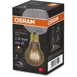 Osram LED-Leuchtmittel E27 Glühlampenform 4,8 W / Höhe 10,5 Cm / Ø 6 Cm 7 Osram LED-Leuchtmittel E27 Glühlampenform 4,8 W / Höhe 10,5 Cm / Ø 6 Cm -Lampen & Leuchten affär 618687 4