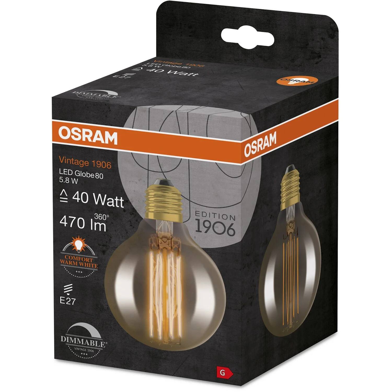 Osram LED-Leuchtmittel E27 Globeform Extrawarm 5,8 W / Höhe 12 Cm / Ø 8 Cm 3 Osram LED-Leuchtmittel E27 Globeform Extrawarm 5,8 W / Höhe 12 Cm / Ø 8 Cm – Bild 3