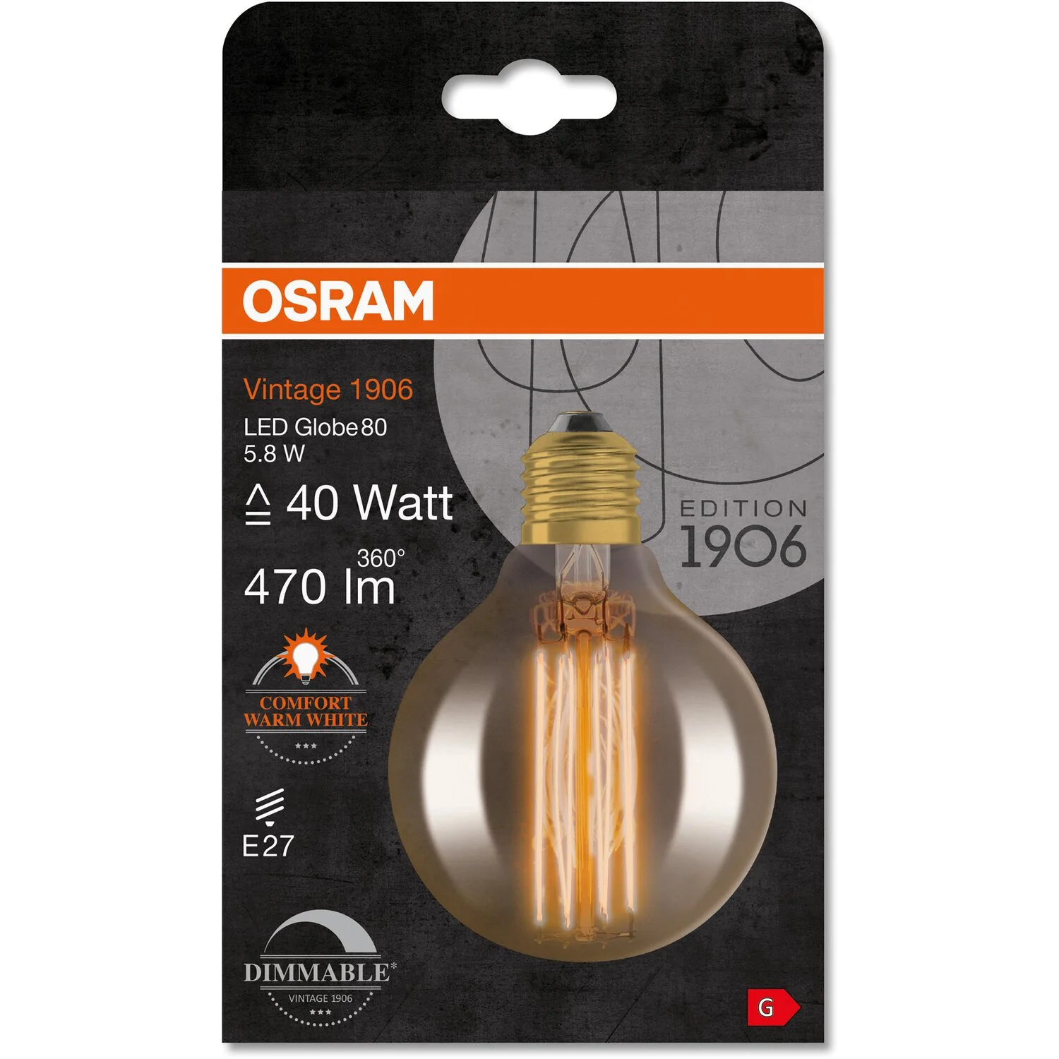 Osram LED-Leuchtmittel E27 Globeform Extrawarm 5,8 W / Höhe 12 Cm / Ø 8 Cm 5 Osram LED-Leuchtmittel E27 Globeform Extrawarm 5,8 W / Höhe 12 Cm / Ø 8 Cm – Bild 5
