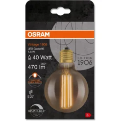 Osram LED-Leuchtmittel E27 Globeform 5,8 W / Höhe 13,8 Cm / Ø 9,5 Cm -Lampen & Leuchten affär 618753 5