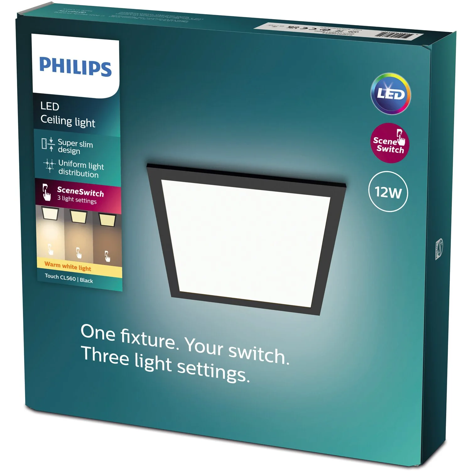 Philips LED-Deckenleuchte Touch SceneSwitch Quadratisch Schwarz 12 W / 2'700 K 2 Philips LED-Deckenleuchte Touch SceneSwitch Quadratisch Schwarz 12 W / 2'700 K – Bild 2