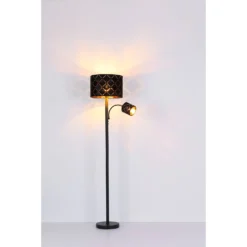 Globo Stehlampe Sunna 2-flammig Schwarz Ø 35 Cm / Höhe 162 Cm -Lampen & Leuchten affär 624894 7