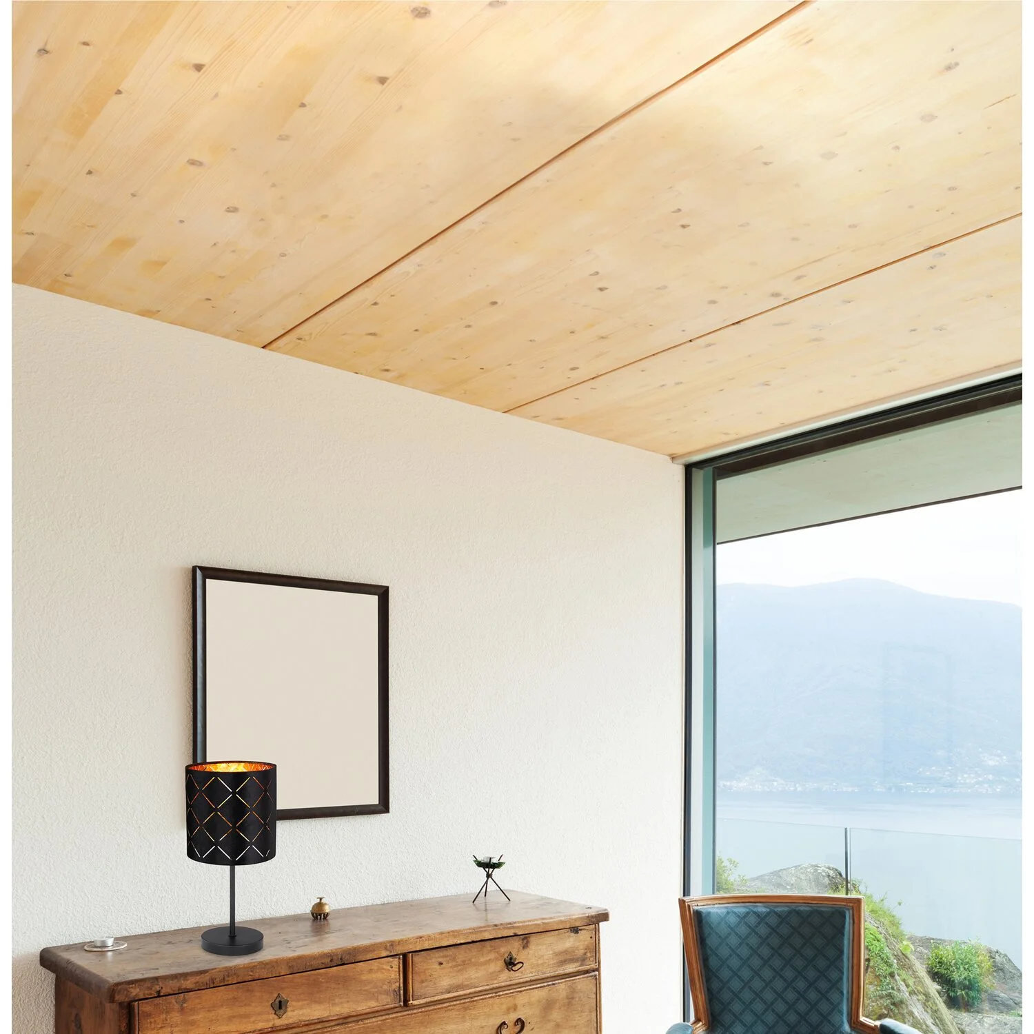 Globo Tischleuchte Sunna 1-flammig Schwarz Ø 15 Cm / Höhe 35 Cm 1 Globo Tischleuchte Sunna 1-flammig Schwarz Ø 15 Cm / Höhe 35 Cm