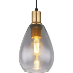 Globo Pendelleuchte Fanni 1-flammig Schwarz / Rauchfarben Ø 15 Cm / Höhe 120 Cm -Lampen & Leuchten affär 625266 7