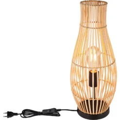 Globo Tischleuchte Laglio 1-flammig Naturfarben Ø 19,5 Cm / Höhe 47,5 Cm -Lampen & Leuchten affär 625483 5