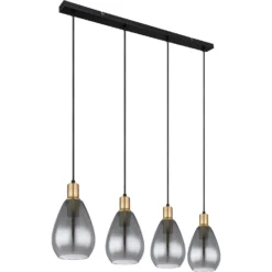 Globo Pendelleuchte Fanni Schwarz / Rauchfarben (HxBxT) 120 X 15 X 90 Cm -Lampen & Leuchten affär 625652 2