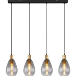 Globo Pendelleuchte Fanni Schwarz / Rauchfarben (HxBxT) 120 X 15 X 90 Cm -Lampen & Leuchten affär 625652 3