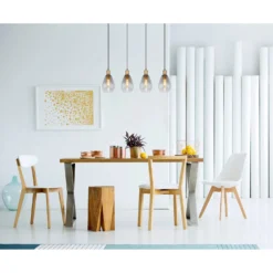 Globo Pendelleuchte Fanni Schwarz / Rauchfarben (HxBxT) 120 X 15 X 90 Cm