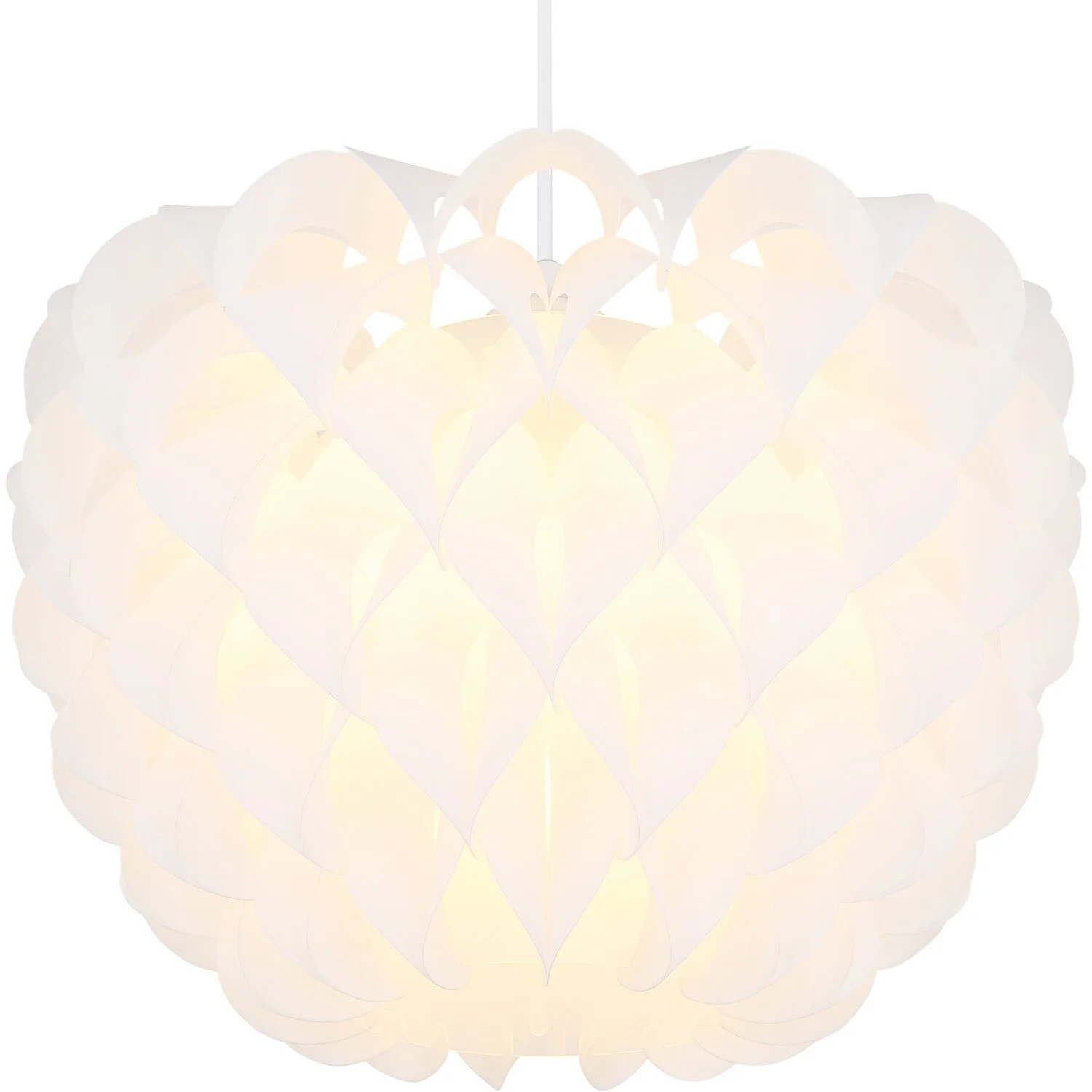 Globo Hängeleuchte E27 Metall Weiss Mit Kunststoff Ø 37 Cm / Höhe 120 Cm 11 Globo Hängeleuchte E27 Metall Weiss Mit Kunststoff Ø 37 Cm / Höhe 120 Cm – Bild 11