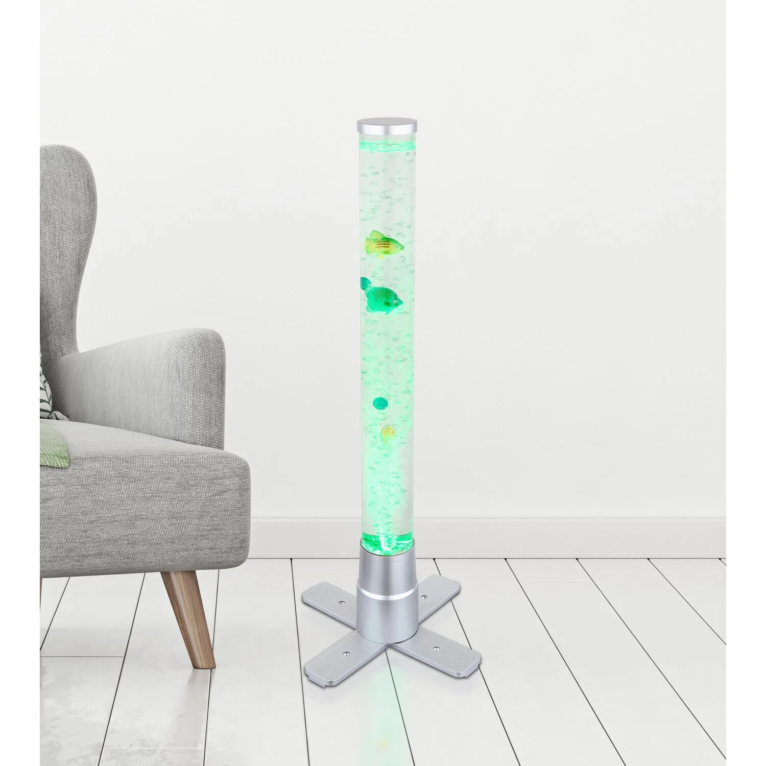 Globo Stehleuchte Mendoza Silber (HxBxT) 611 X 246 X 246 Mm 2 Globo Stehleuchte Mendoza Silber (HxBxT) 611 X 246 X 246 Mm – Bild 2