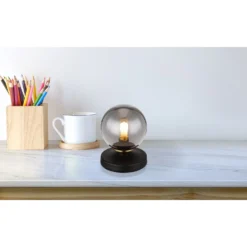 Globo Tischleuchte G9 Metall Schwarz Matt Mit Glas Ø 10 Cm / Höhe 13 Cm