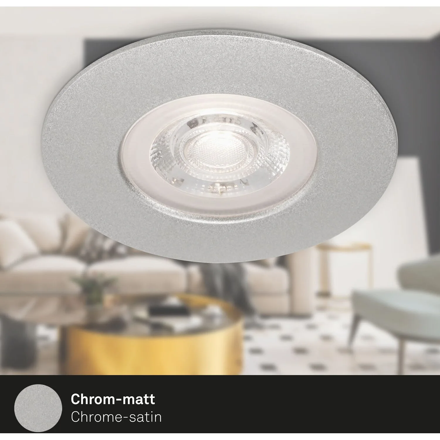 Brilo Einbauleuchte Modul Kulana Dimmbar Matt Chrom 4,9 W / 480 Lm / 4 Stk. 10 Brilo Einbauleuchte Modul Kulana Dimmbar Matt Chrom 4,9 W / 480 Lm / 4 Stk. – Bild 10