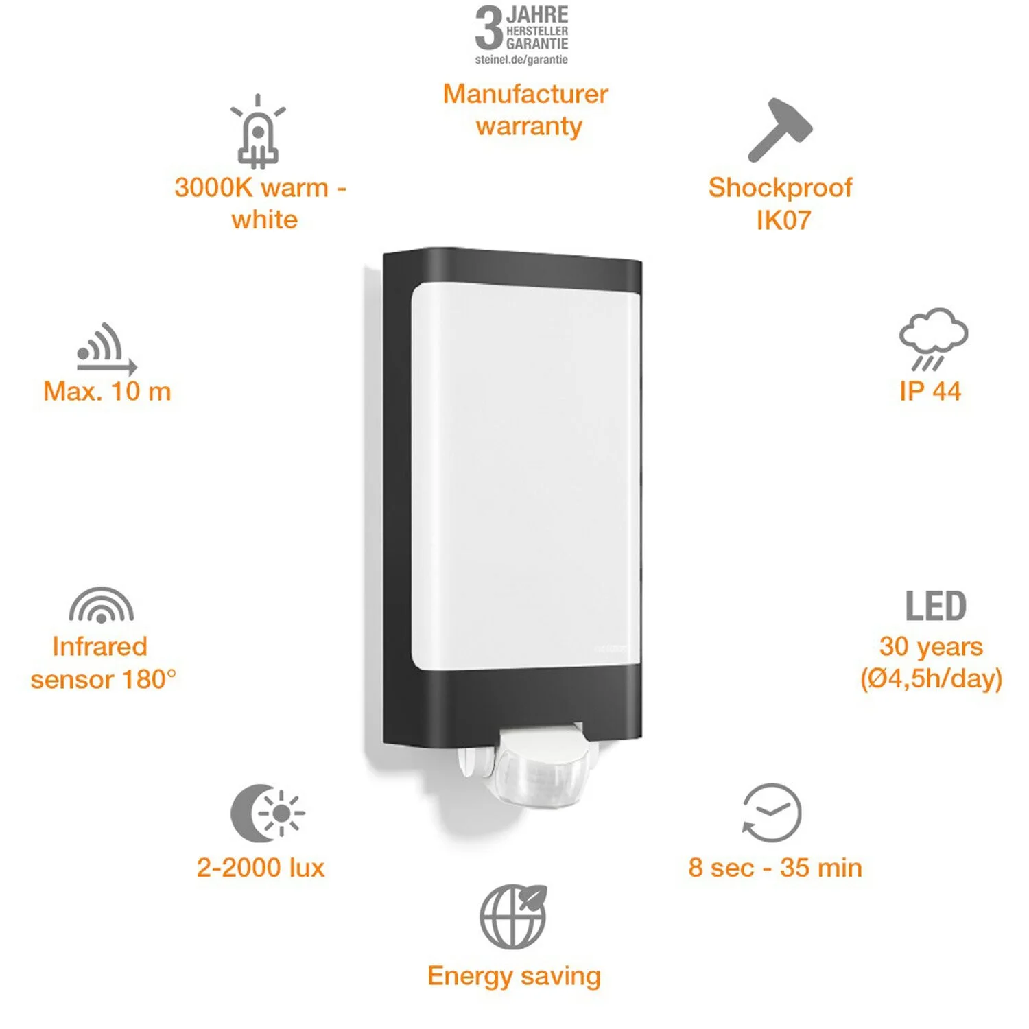 STEINEL LED-Aussenleuchte L 240 Mit 180° Sensor Anthrazit 6 STEINEL LED-Aussenleuchte L 240 Mit 180° Sensor Anthrazit – Bild 6