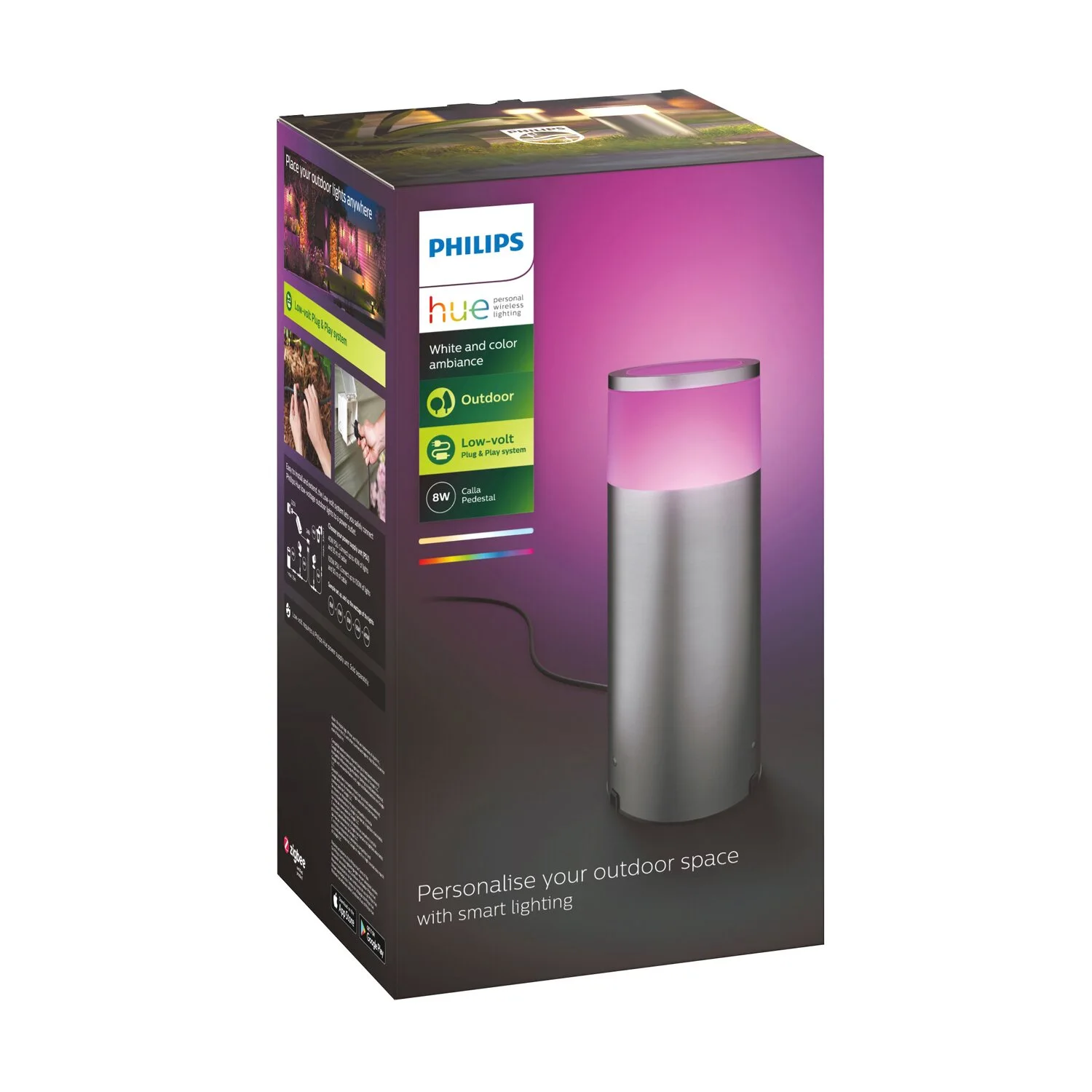 Philips Hue LED-Sockelleuchte Erweiterung White & Color Ambiance Calla Silber 5 Philips Hue LED-Sockelleuchte Erweiterung White & Color Ambiance Calla Silber – Bild 5