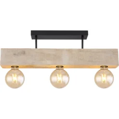 Globo Deckenleuchte Adalie E27 Metall Schwarz Mit Holz 6 X 60 Cm / Höhe 19 Cm 21 Globo Deckenleuchte Adalie E27 Metall Schwarz Mit Holz 6 X 60 Cm / Höhe 19 Cm -Lampen & Leuchten affär 755210 4