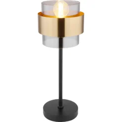 Globo Tischleuchte Milley Metall Schwarz Matt Ø 18 Cm / Höhe 47 Cm
