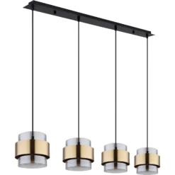 Globo Hängeleuchte Milley 4-flammig Metall Schwarz (HxBxT) 120 X 18 X 111 Cm -Lampen & Leuchten affär 756663 3