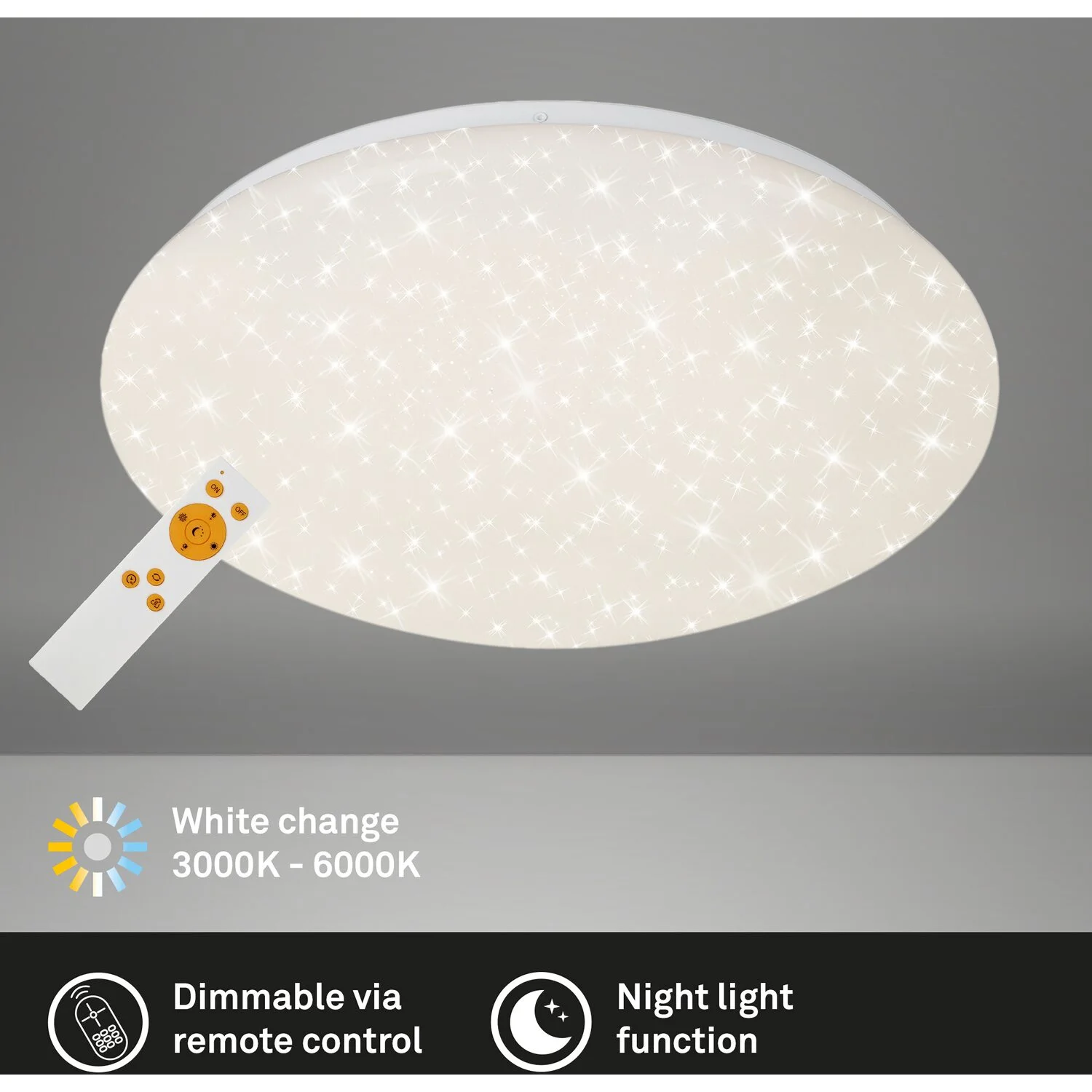 Briloner LED Sternenhimmel-Deckenleuchte Weiss Ø 39 Cm 2 Briloner LED Sternenhimmel-Deckenleuchte Weiss Ø 39 Cm – Bild 2