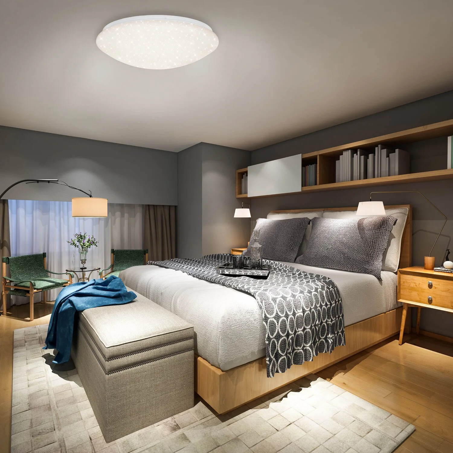 Briloner LED Sternenhimmel-Deckenleuchte Weiss Ø 39 Cm 5 Briloner LED Sternenhimmel-Deckenleuchte Weiss Ø 39 Cm – Bild 5