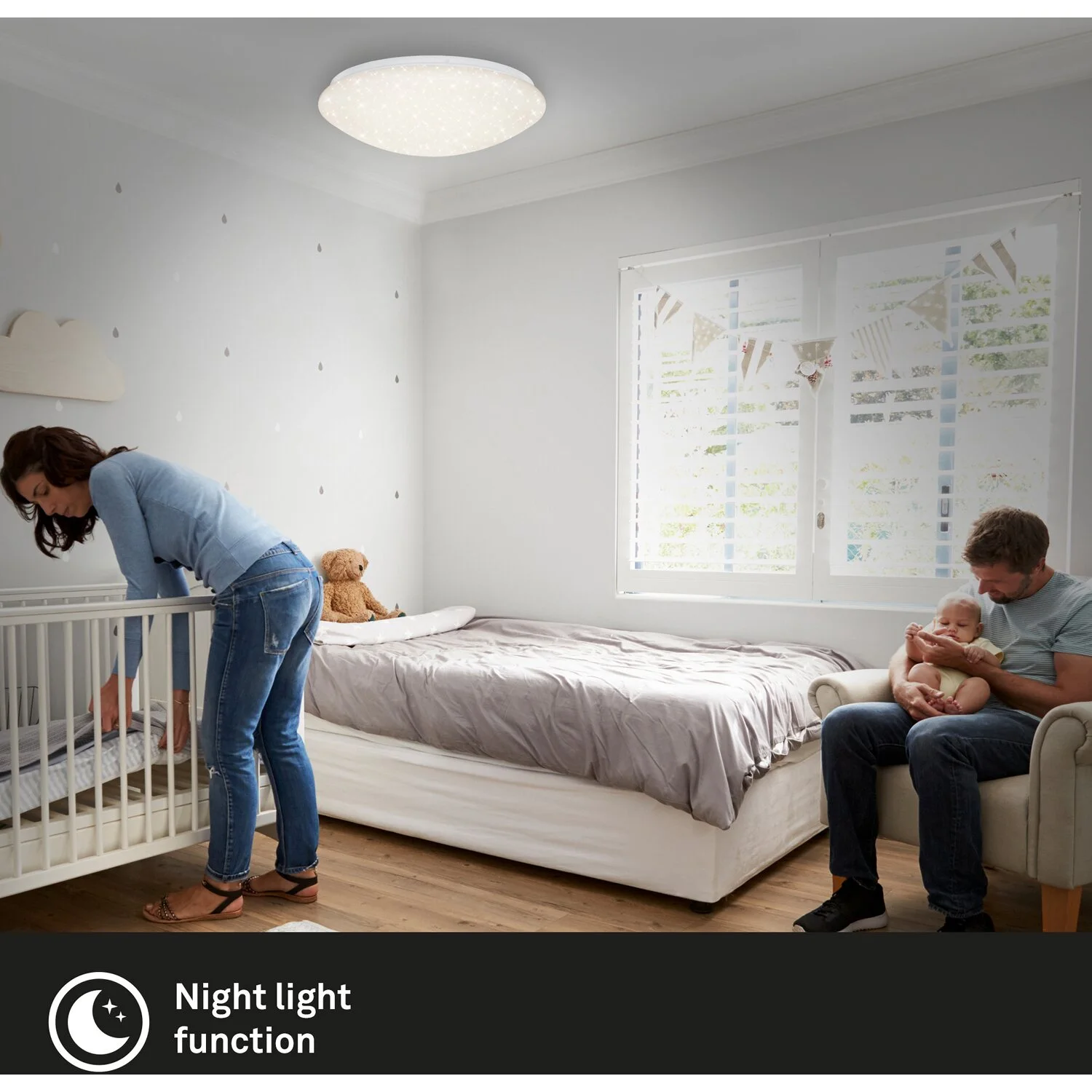 Briloner LED Sternenhimmel-Deckenleuchte Weiss Ø 39 Cm 6 Briloner LED Sternenhimmel-Deckenleuchte Weiss Ø 39 Cm – Bild 6