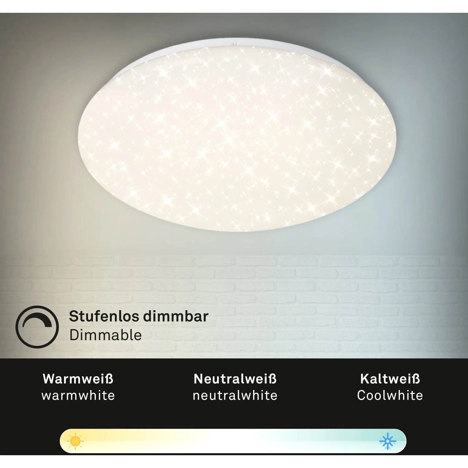 Briloner LED Sternenhimmel-Deckenleuchte Weiss Ø 39 Cm 7 Briloner LED Sternenhimmel-Deckenleuchte Weiss Ø 39 Cm – Bild 7