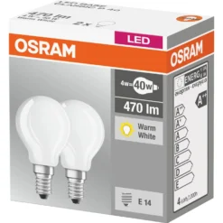 Osram LED-Leuchtmittel Base Tropfenform Filament Matt E14 Warmweiss 40 W / 470 L -Lampen & Leuchten affär 815512 2