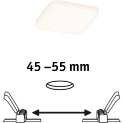 Paulmann LED-Einbaupanel Veluna VariFit Satin Eckig 75 X 75 Mm / 4,5 W / 3'000 K -Lampen & Leuchten affär 845742 2