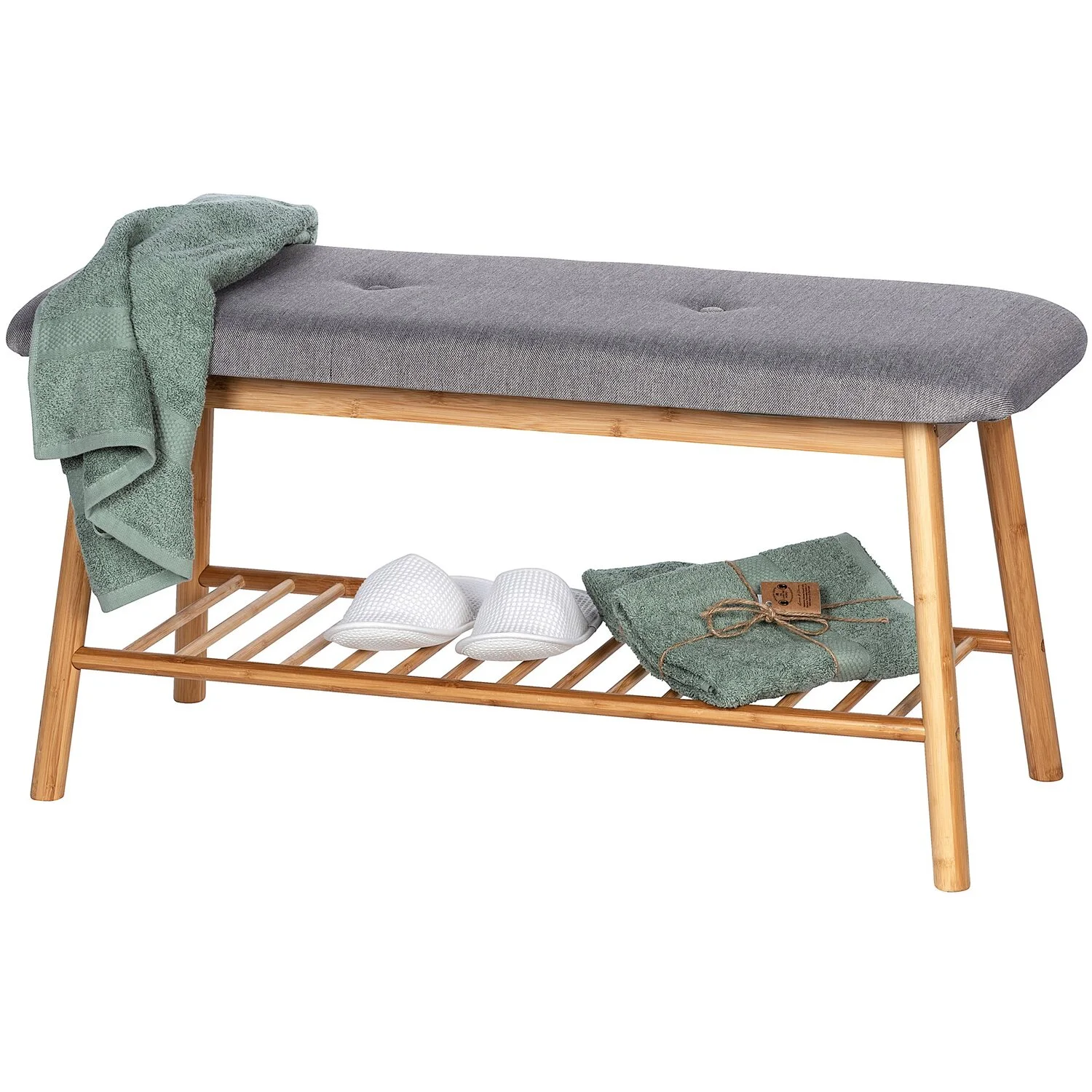 Wenko Schuhbank Bahari Bambus (HxBxT) 45 X 90 X 34 Cm 3 Wenko Schuhbank Bahari Bambus (HxBxT) 45 X 90 X 34 Cm – Bild 3