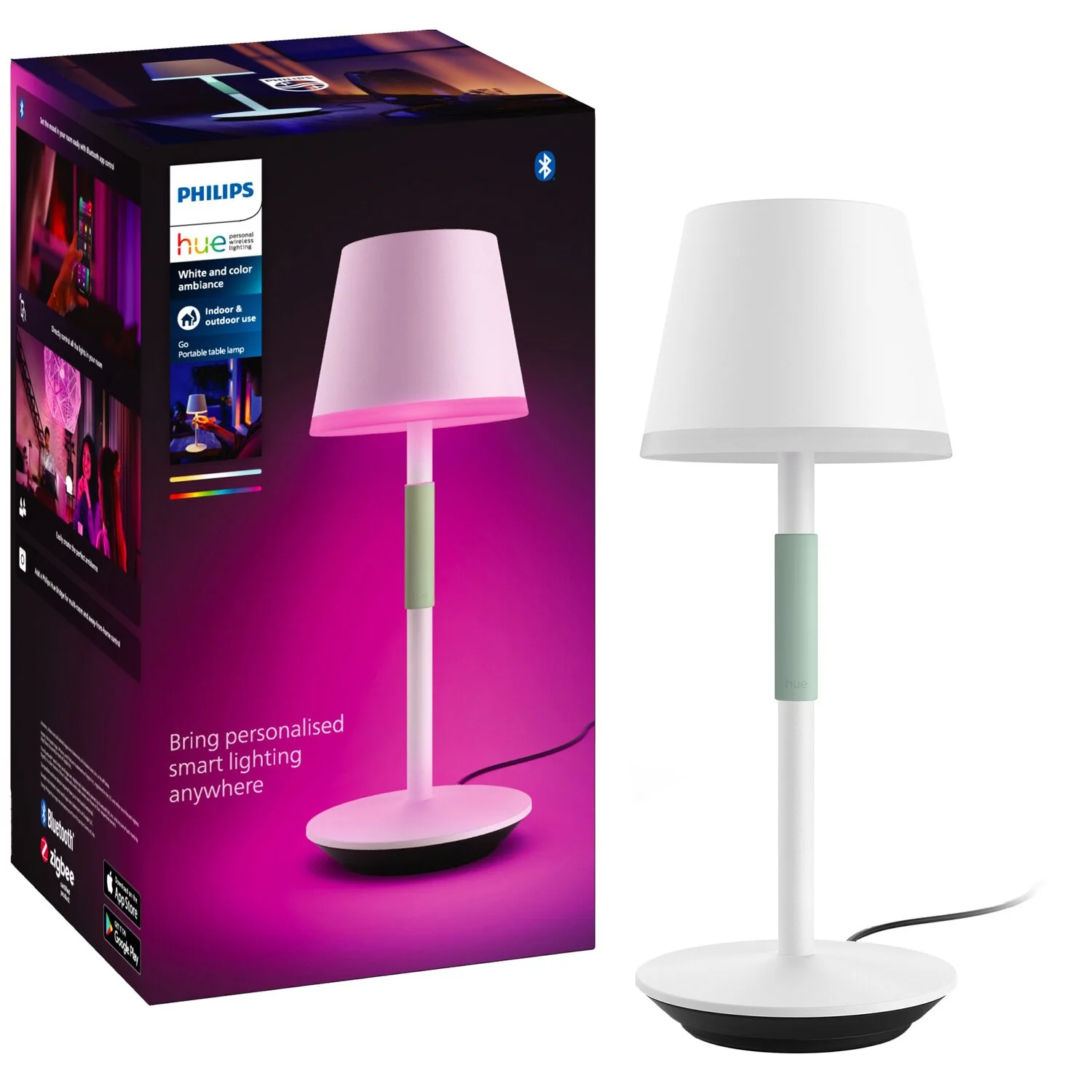 Philips Hue Tischleuchte White & Color Ambiance Go Tragbar Weiss 370 Lm 1 Philips Hue Tischleuchte White & Color Ambiance Go Tragbar Weiss 370 Lm