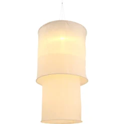 Globo LED-Solarhängeleuchte Leinen Weiss Höhe 100 Cm / 0,2 W / 1'800 K