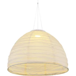 Globo LED-Solarhängeleuchte Leinen Weiss Höhe 30 Cm / 0,2 W / 1'800 K