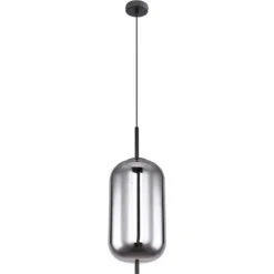 Globo Hängeleuchte Blacky E27 Metall Schwarz Mit Glas Ø 22 Cm / Höhe 120 Cm 11 Globo Hängeleuchte Blacky E27 Metall Schwarz Mit Glas Ø 22 Cm / Höhe 120 Cm -Lampen & Leuchten affär 940471 3