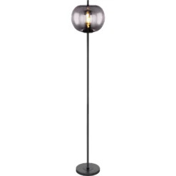 Globo Stehleuchte Blacky E27 Metall Schwarz Mit Glas Ø 30 Cm / Höhe 160 Cm -Lampen & Leuchten affär 940472 1