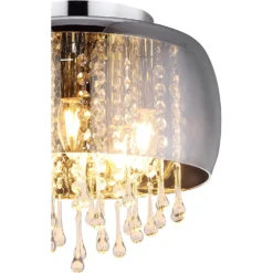 Globo Deckenleuchte Kalla E14 Metall Verchromt Mit Glas Ø 35 Cm / Höhe 28 Cm -Lampen & Leuchten affär 940487 6