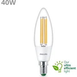 Philips LED-Leuchtmittel Kerze Klar Warmweiss E14 / 40 W / 3'000 K / 485 Lm -Lampen & Leuchten affär 998900 3